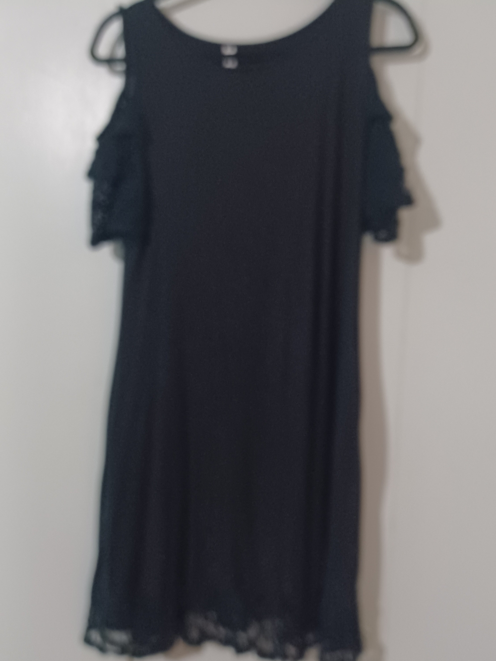 Emerald Black Satin Dress with Label Detail